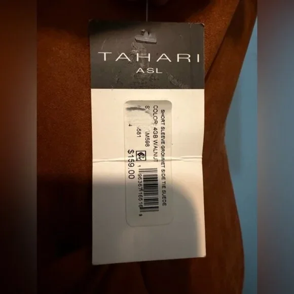 Tahari ASL Women’s Faux Suede Sheath Dress Size 14 Walnut NWT - Picture 9 of 10